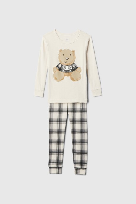 Pijama Gráfico Toddler Niño Sp White Shadow Plaid