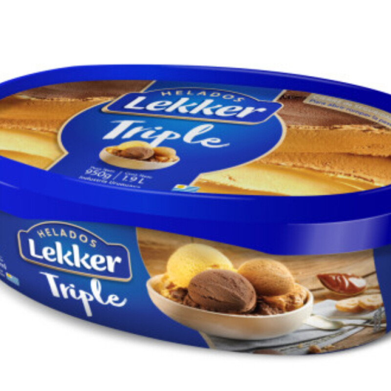 HELADO LEKKER 900ML TRIPLE SAMBAYON DULCE DE LECHE CHOCO HELADO LEKKER 900ML TRIPLE SAMBAYON DULCE DE LECHE CHOCO