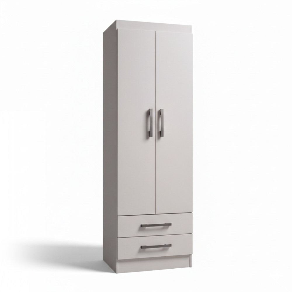 ROPERO 2 PUERTAS GUARDARROPA ARMARIO PLACARD CLOSET MULTIUSO BLANCO