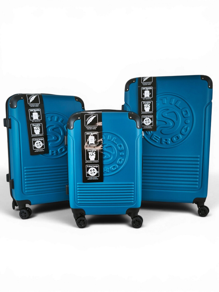 Set de 3 valijas ABS (fibra) de 20", 24" y 28" - Azul 