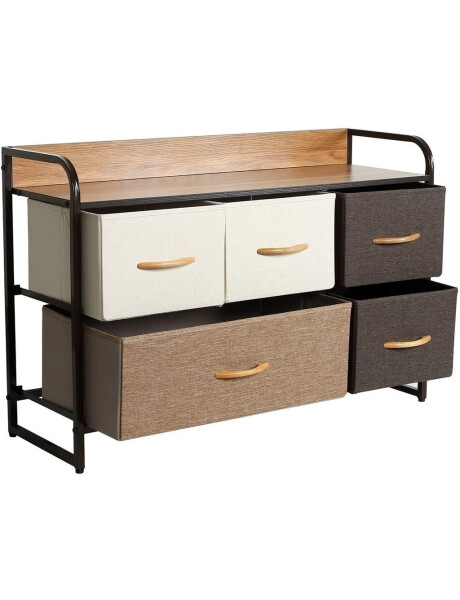 MUEBLE 5 CESTOS TELA ESTRUCTURA ACERO 87.5X29X58CM MUEBLE 5 CESTOS TELA ESTRUCTURA ACERO 87.5X29X58CM
