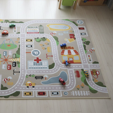 Alfombra Infantil con Memoria Ciudad 100 x 160 cm U
