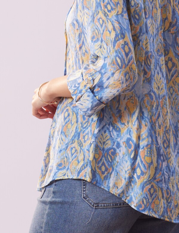 Blusa Plisada AZUL/MULTI