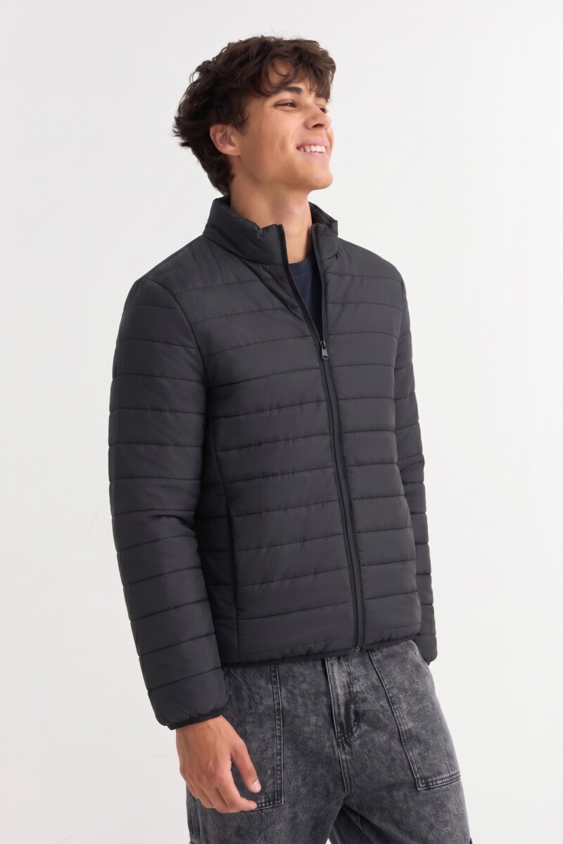 Campera puffer básica NEGRO