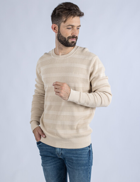 Buzo a rayas texturizadas para hombre UFO Phelps Beige Talle L