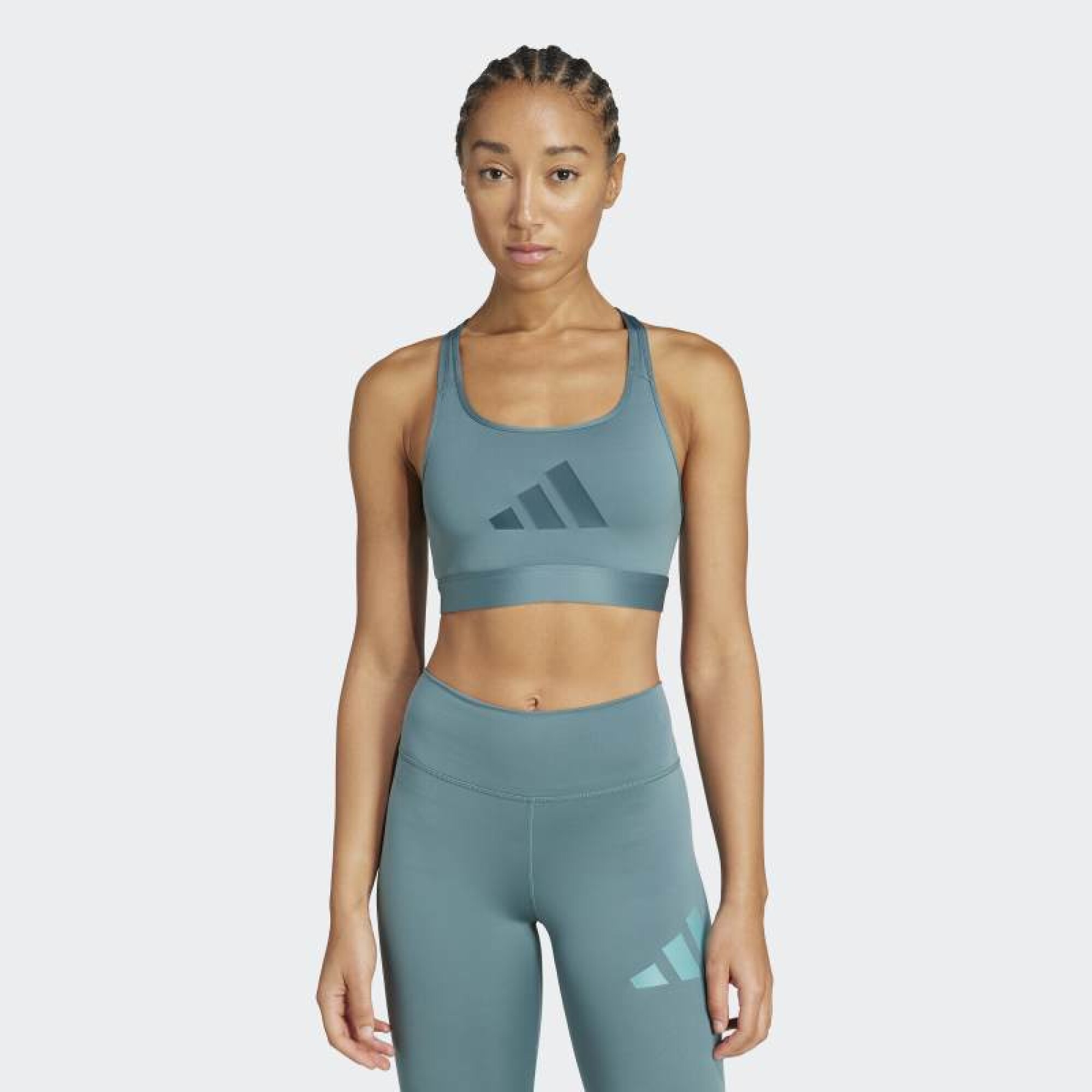 Top Adidas Powerreact Big Logo - Verde — Fitpoint