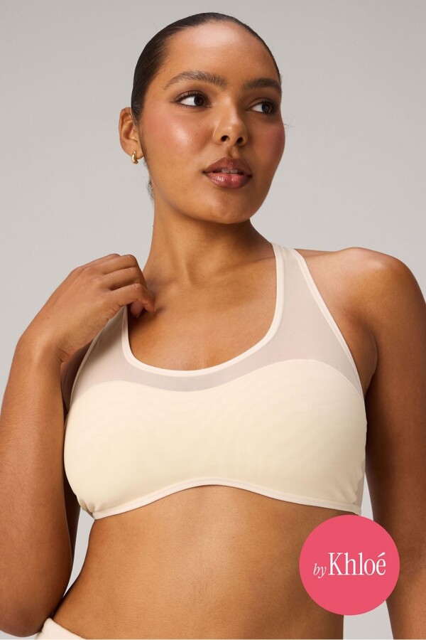 Bra Mesh Low Impact Bra Mujer Almond Milk