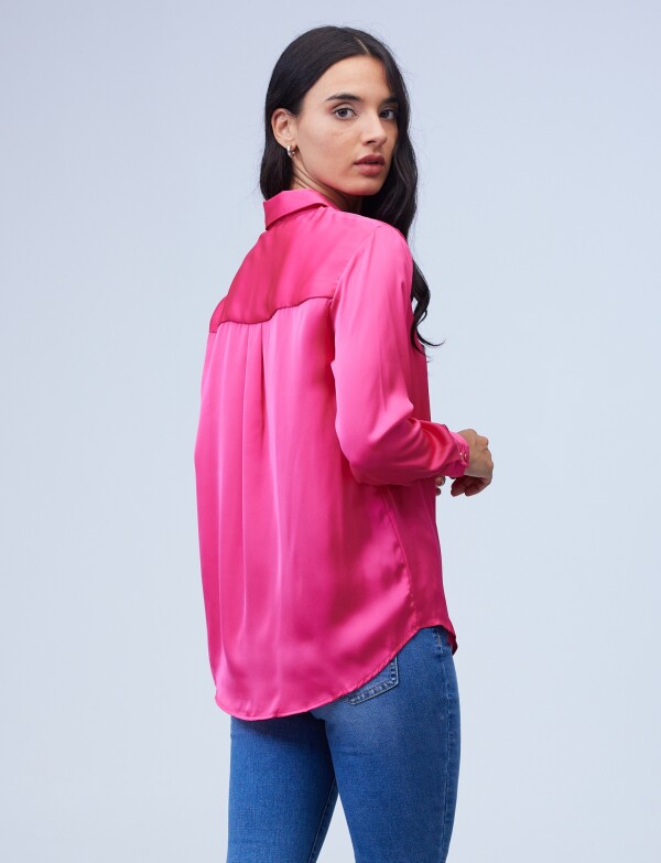 Camisa Saten FUCSIA