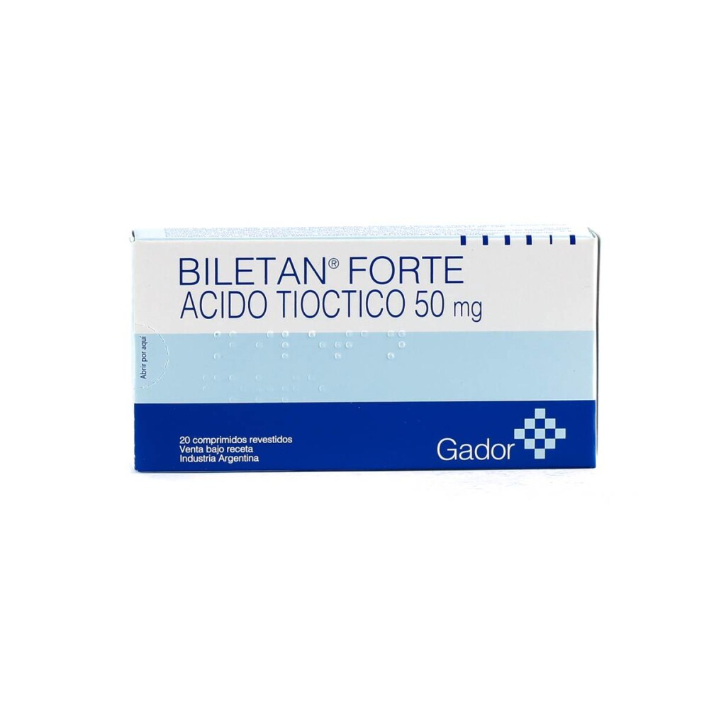 BILETAN FORTE 50 MG. CJ X 20 COMP. REC. única