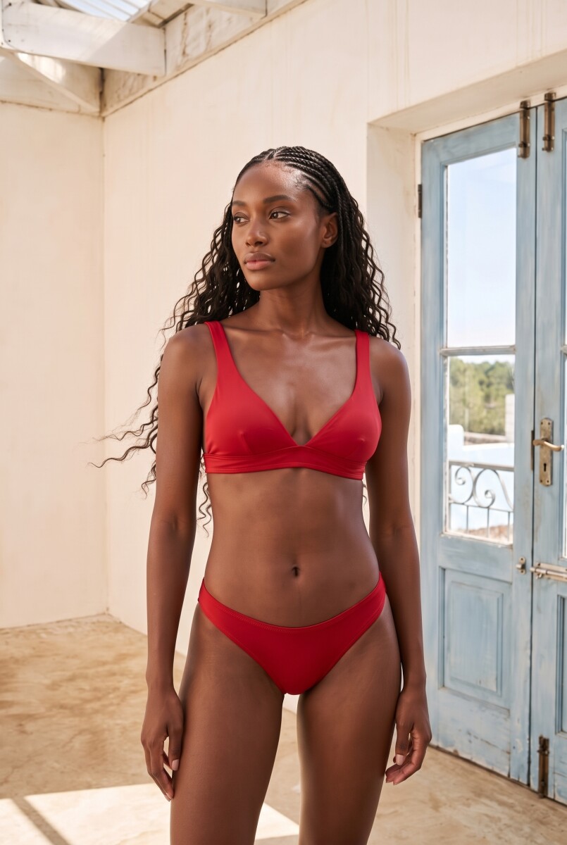TOP HALTER MERI CON COPA REMOVIBLE - ROJO 