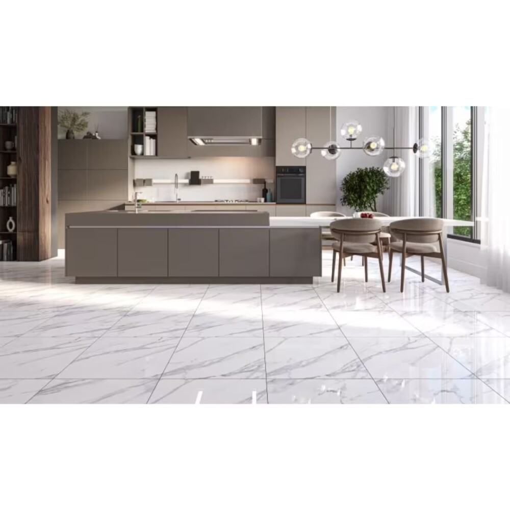 Porcelanato Carrara Dream 60x60 cm Pulido Brillante y Rectificado Porcelanato Carrara Dream 60x60 Cm Pulido Brillante Y Rectificado