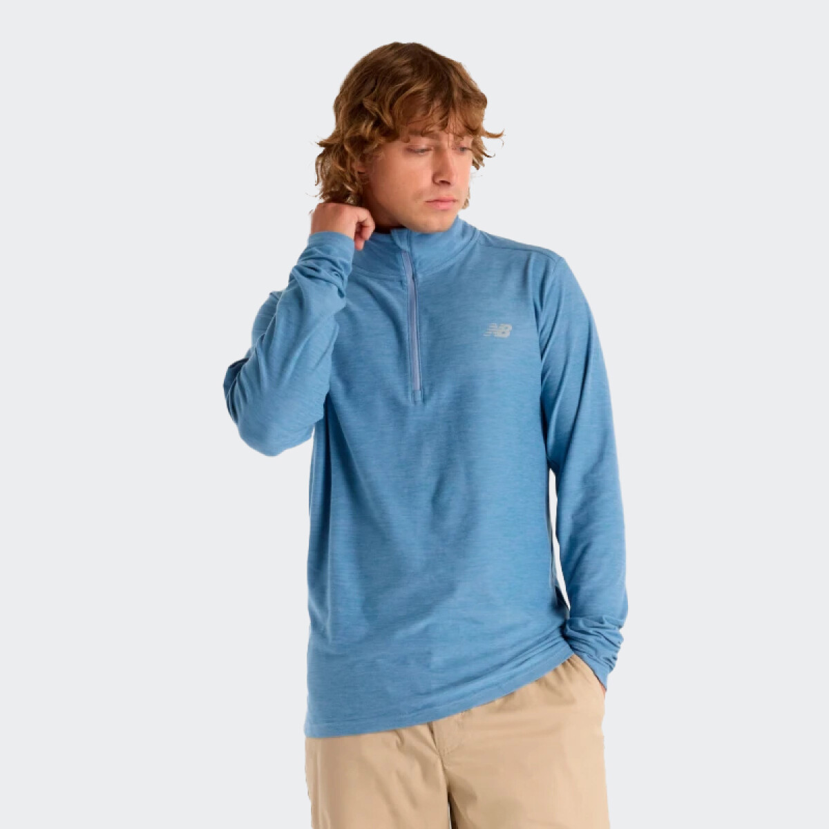Buzo New Balance Space Dye 1/4 Zip - Azul 