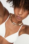 COLLAR RIGIDO DE ALEACIÓN DE METALES BAÑADA EN ORO DE 18K Colgante