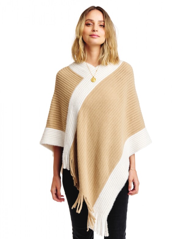 Poncho Soft BEIGE/MULTI