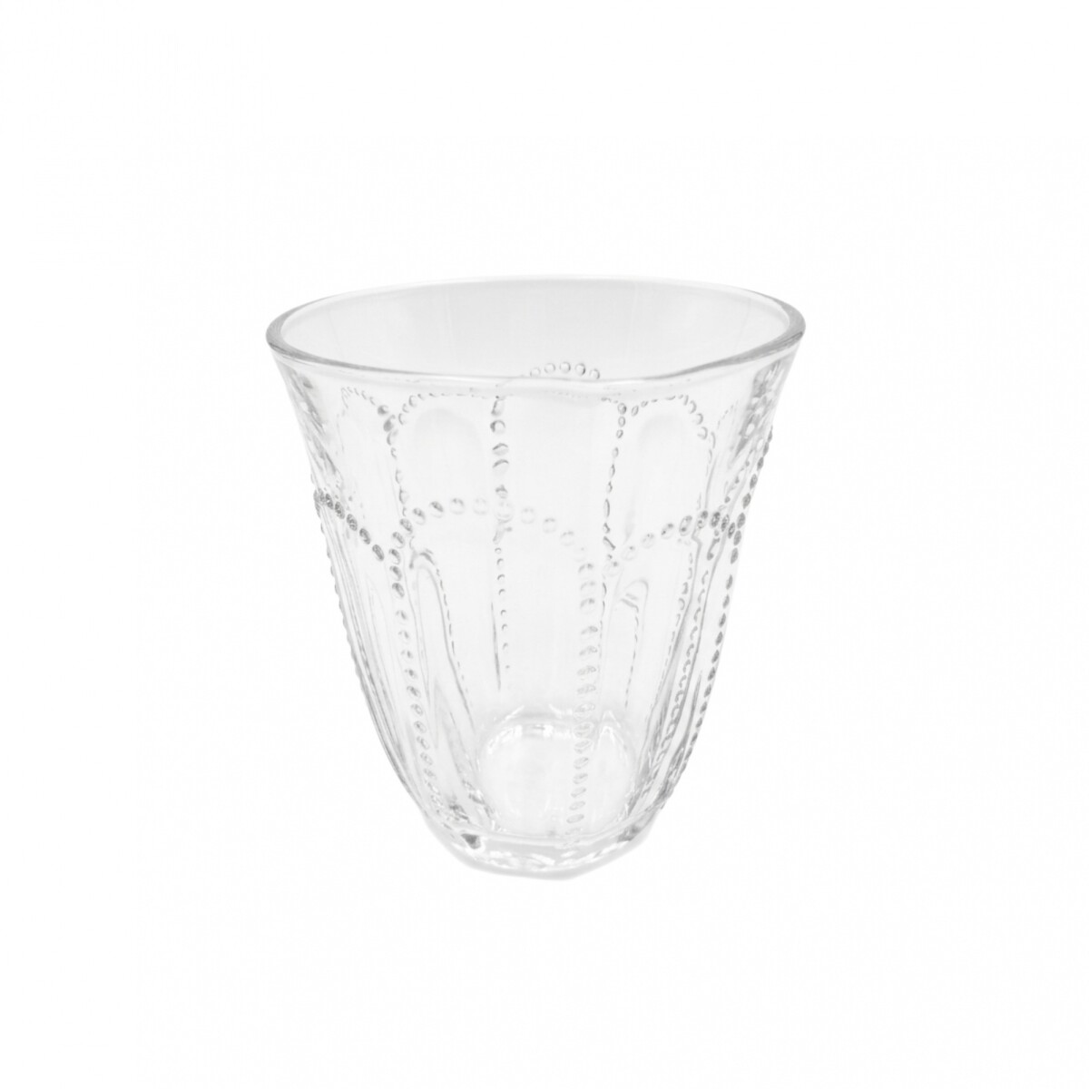 VASO VIDRIO TRANSP C/RELIEVE 9.5X11CM 