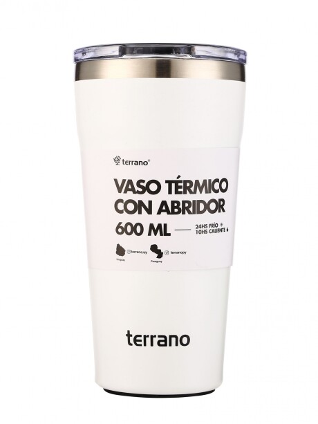 Vaso Acero Inox. 600mL. Blanco