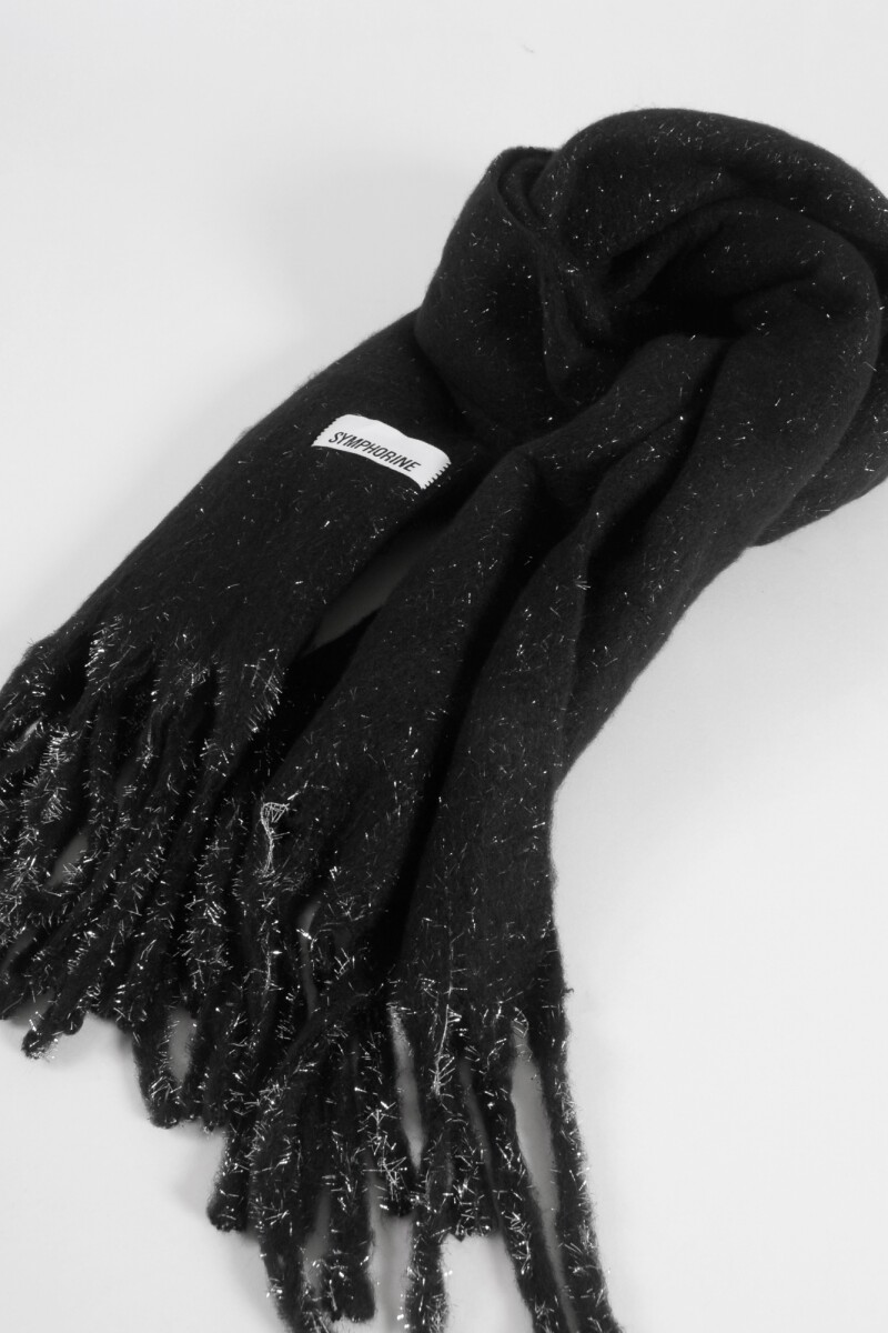 Bufanda lisa lurex negro