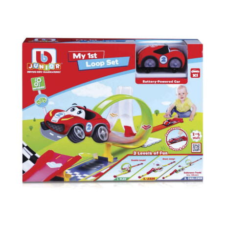 Bburago Jr Pista de Auto 3 en 1 con Vehículo y Luz