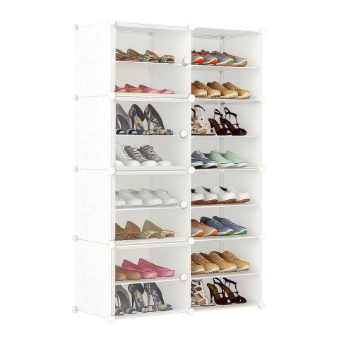 Zapatera Organizador IMBACK IBK-PLC006 | 16 Estantes, Gran Capacidad para 32 Pares, Compacta y Moderna Blanco Zapatera Organizador IMBACK IBK-PLC006 | 16 Estantes, Gran Capacidad para 32 Pares, Compacta y Moderna Blanco