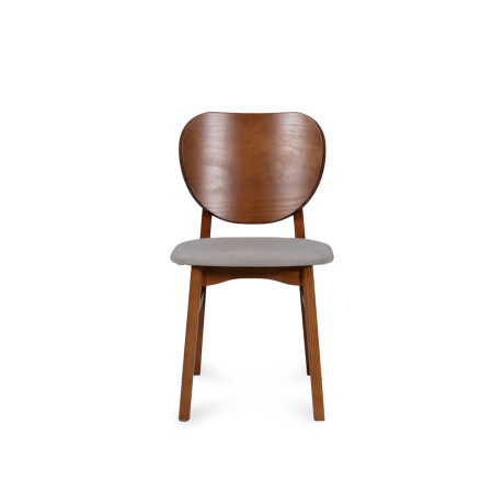 Silla Cleo - Nogal - Respaldo laminado - Tela Rústica Tostado (CH)