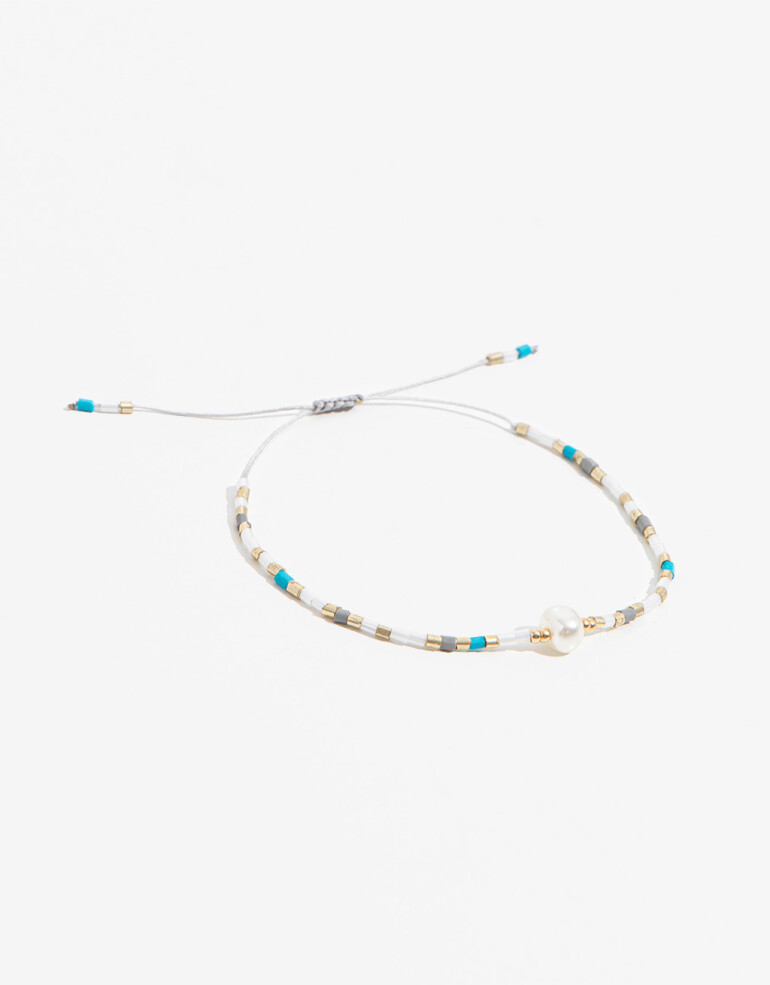 Pulseras Flexibles Canutillos Pulsera Con Beads - Combinacion Multicolor