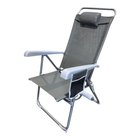 Silla Playera Aluminio Gris
