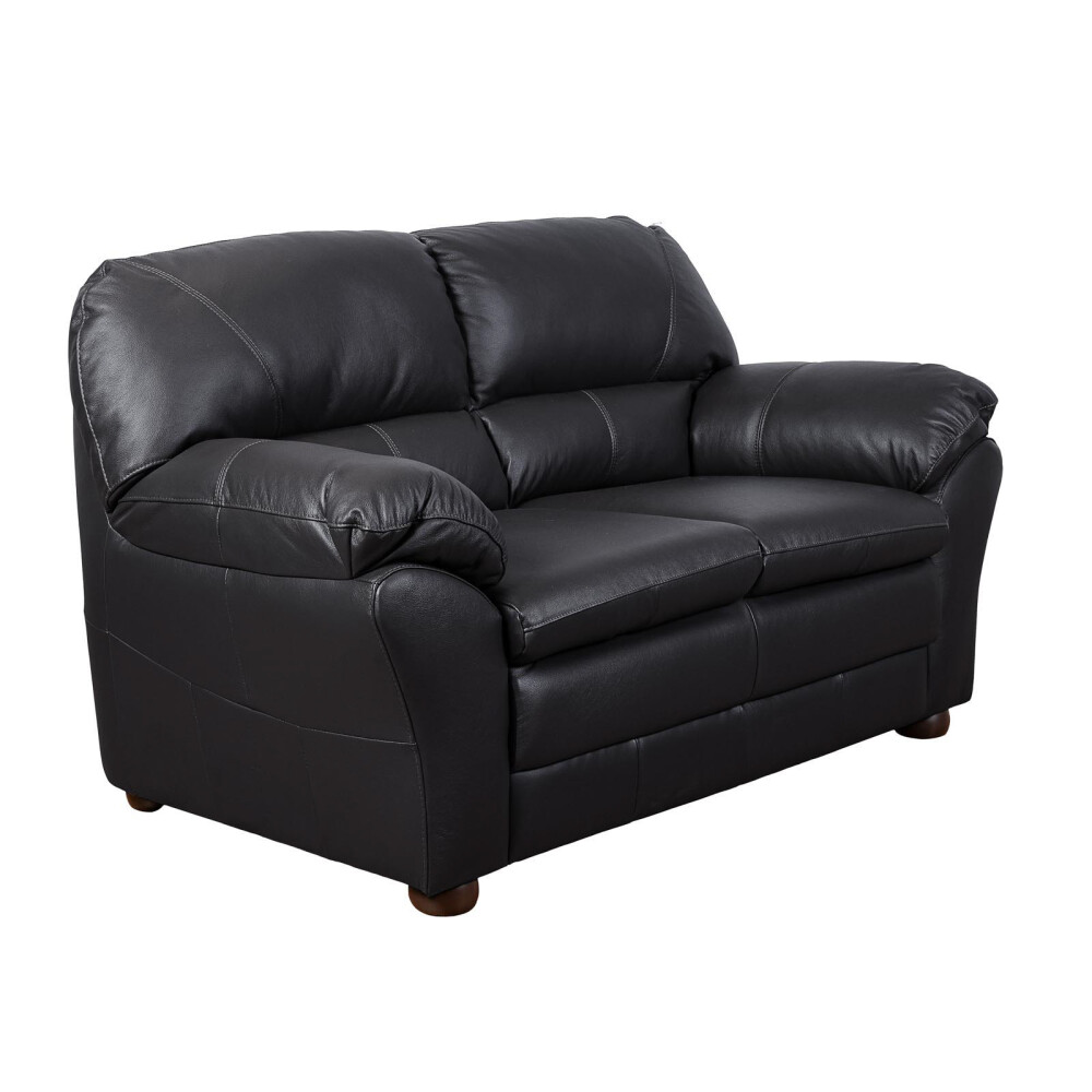 SILLÓN 2 CUERPOS CUERO NEGRO FLORENCIA