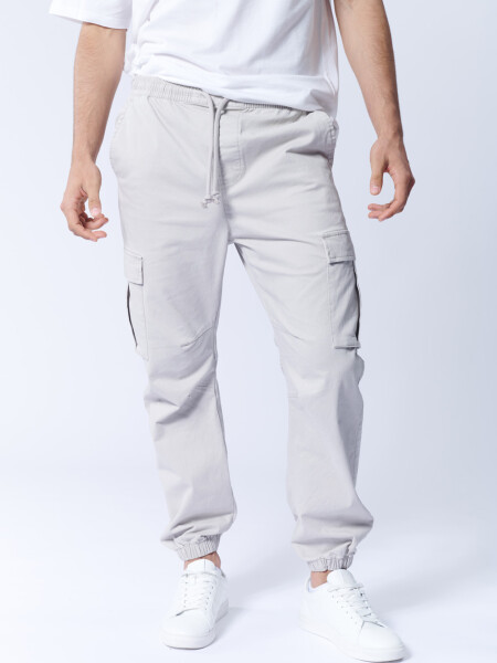 Pantalón Cargo Jogger Gris Claro