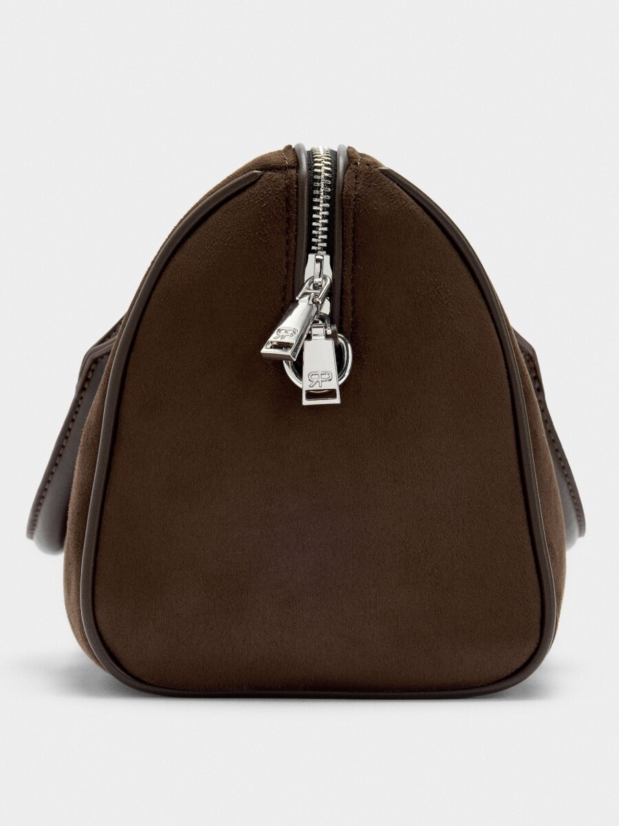 Bolso Tote Con Efecto Piel S marron