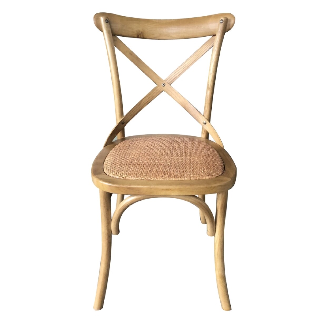 Silla Madera Natural Asiento Rattan Natural 