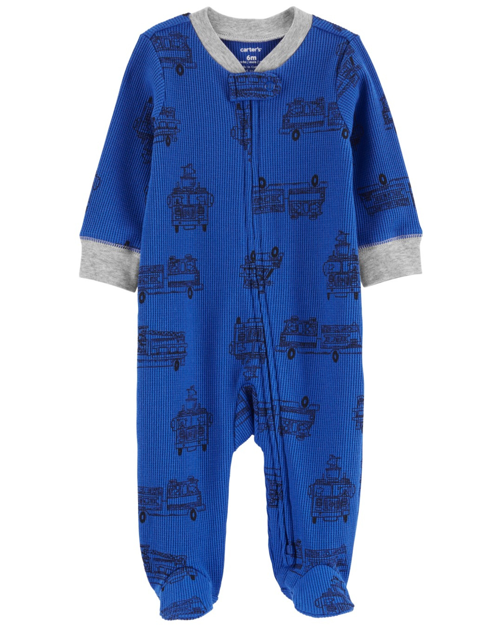 Pijama una pieza con pie diseño bomberos Sin color
