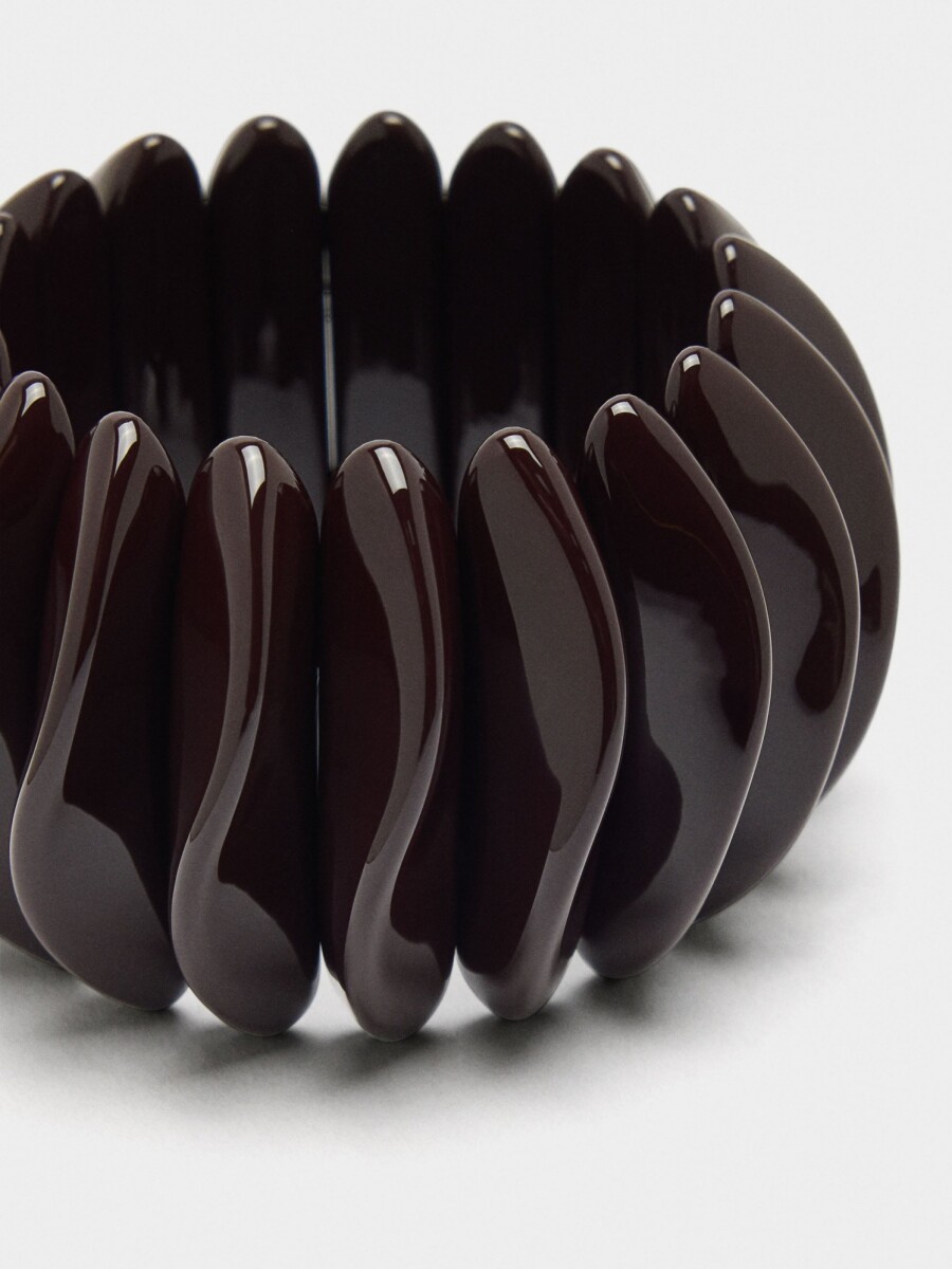 Pulsera Elástica Con Ondas burdeos