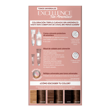 Tintura Para Cabello L'Oréal Paris Excellence Nudes No Amoniaco 5U Castaño Claro Universal Tintura Para Cabello L'Oréal Paris Excellence Nudes No Amoniaco 5U Castaño Claro Universal