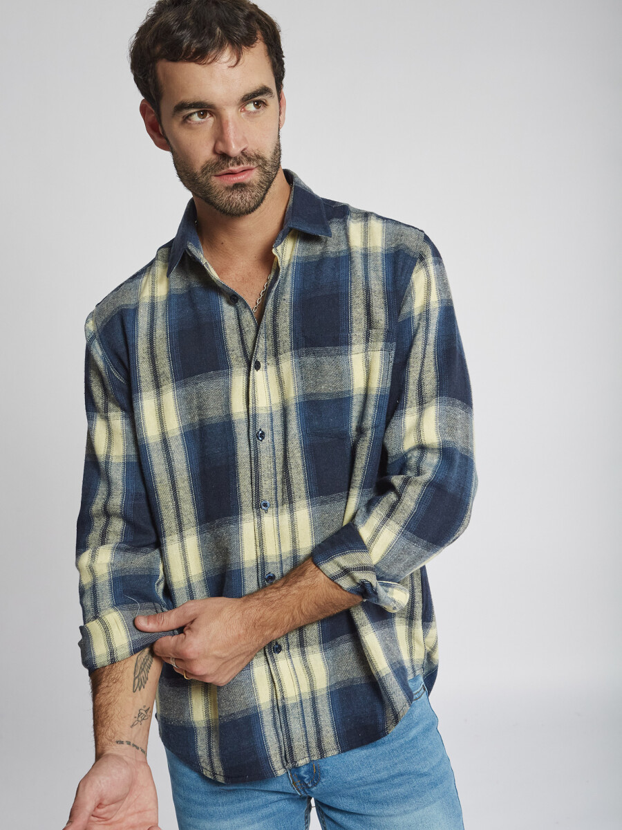 Camisa franela - azul 