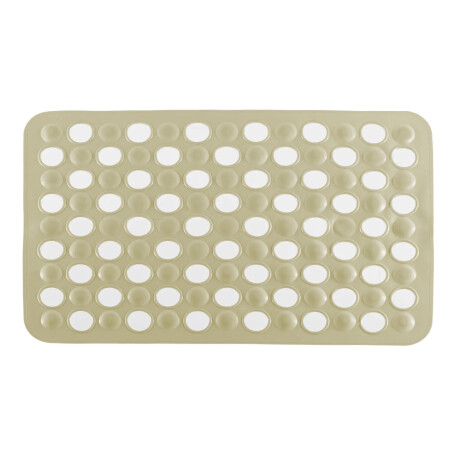 Alfombra Ducha Baño Goma Antideslizante Rectangular 49x32Cm Beige