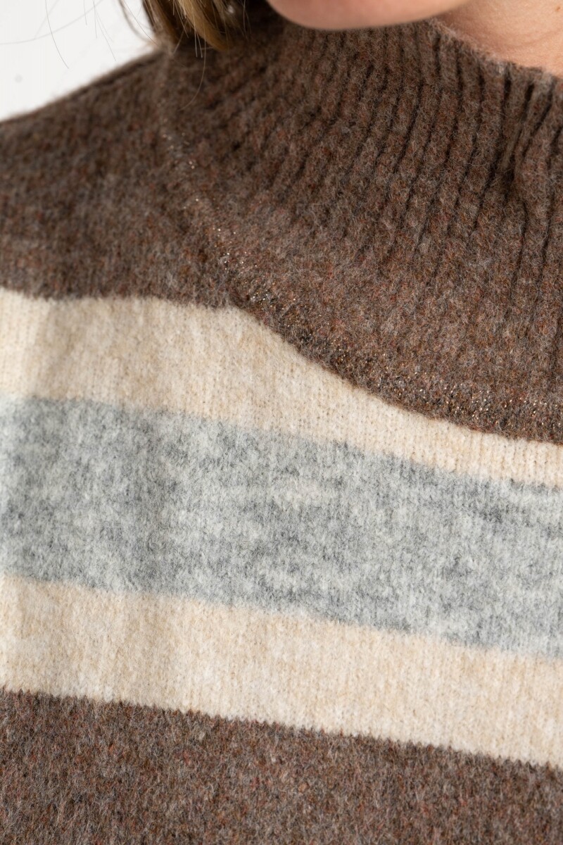 Polera Rayada Marrón