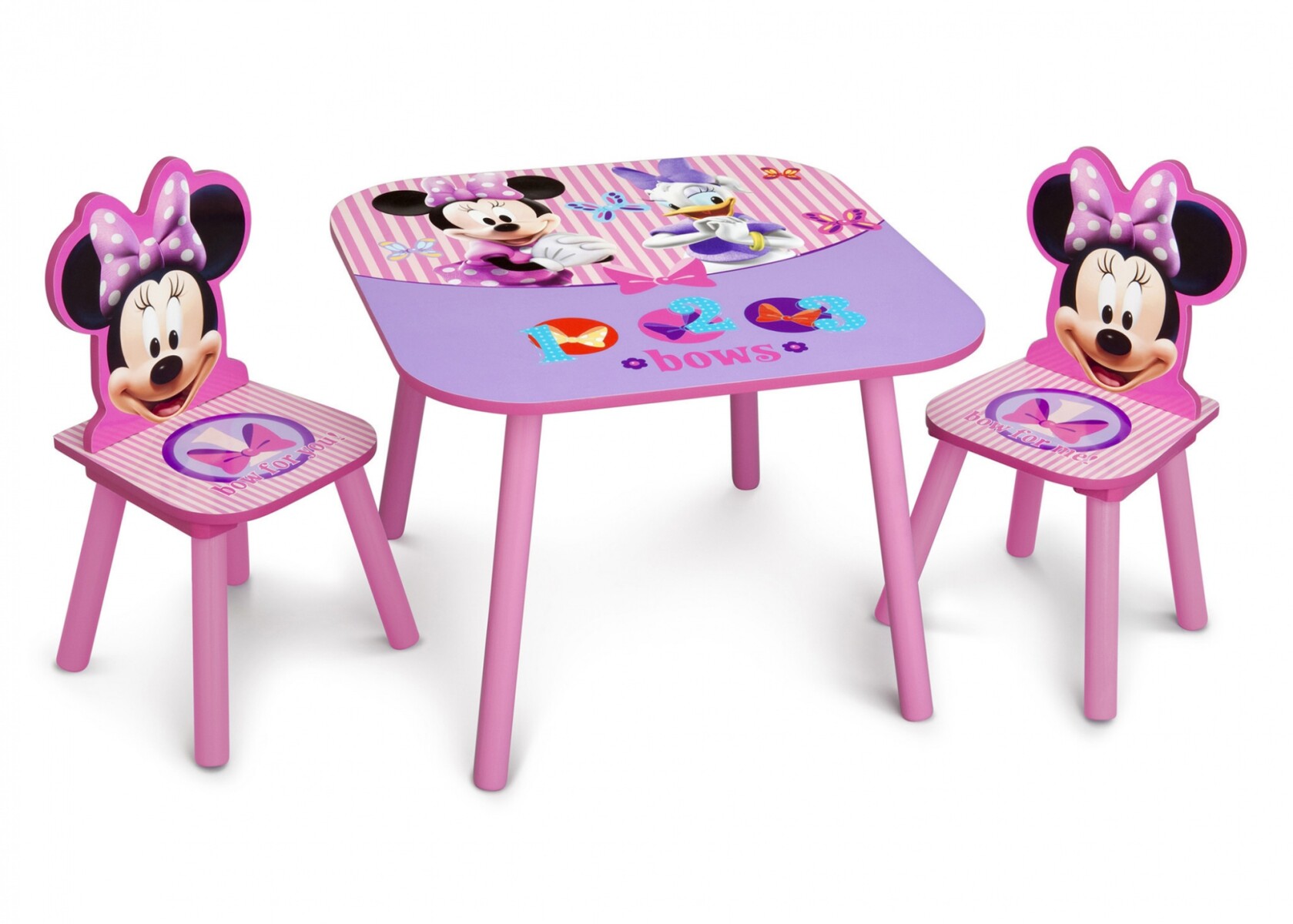 Juego de Mesa y Sillas para Niños Minnie Mouse Disney - ROSA-FUSCIA 
