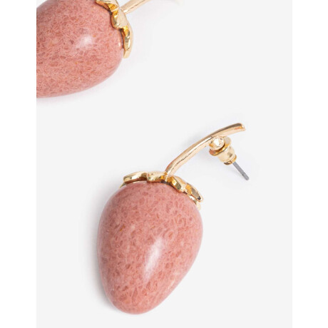 Aros Colgantes Cortos Frutillas Dorado