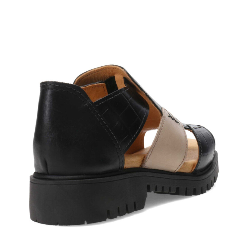 Sandalias de Mujer Furtiva Paola Combinada Negro - Beige