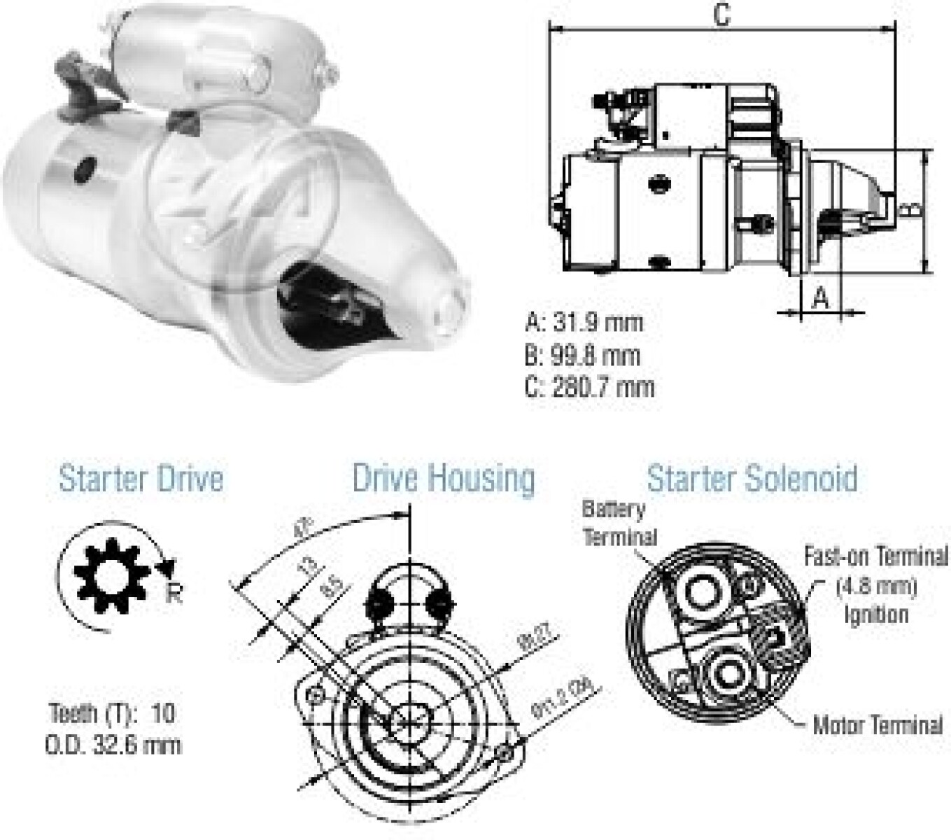 ARRANQUE - FORD 250-350-4000 PRESTOLITE 12V M93R=STR.9580 ZM 