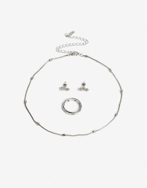 Bijouterie Set Metal Set De Bijou - Plateado Rodio