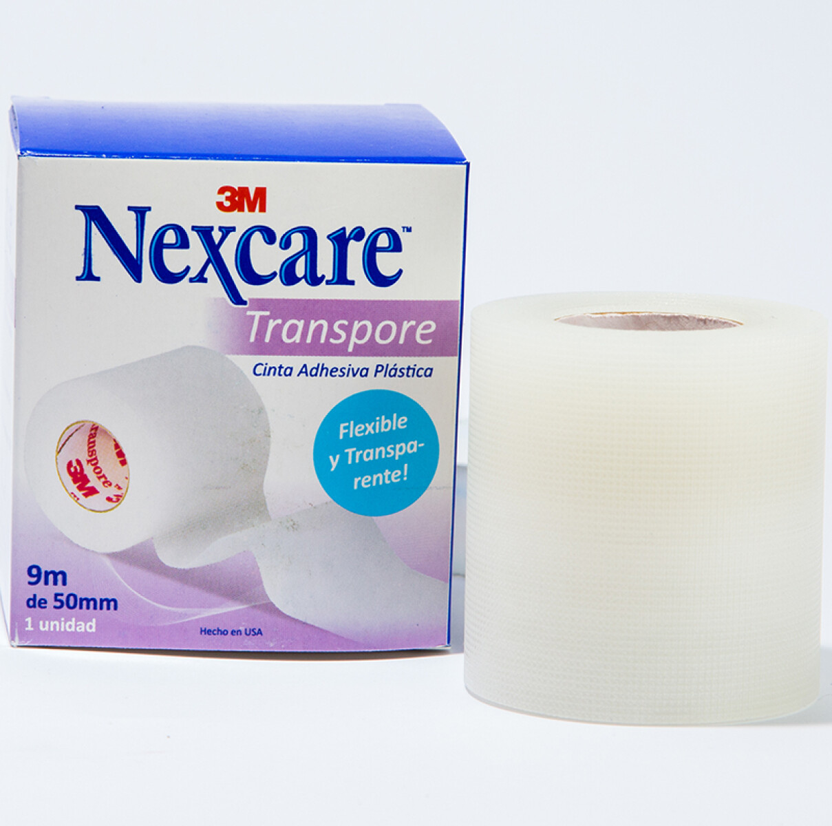 Nexcare cinta adhesiva plástica - Transpore 9m de 50 mm 