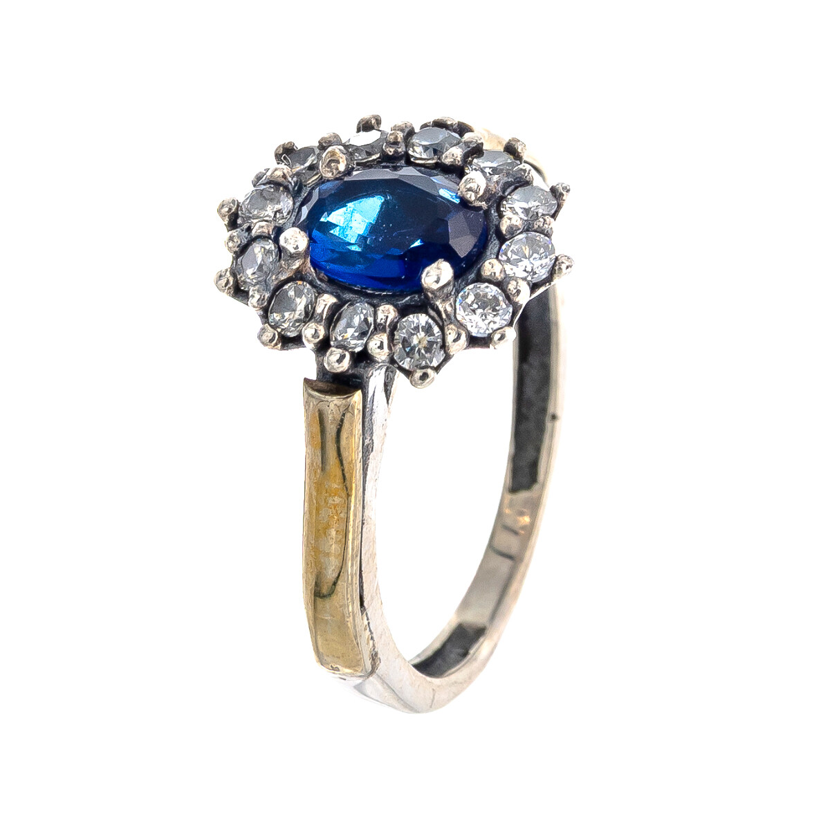 Anillo de Plata 925, Double y Circonias 