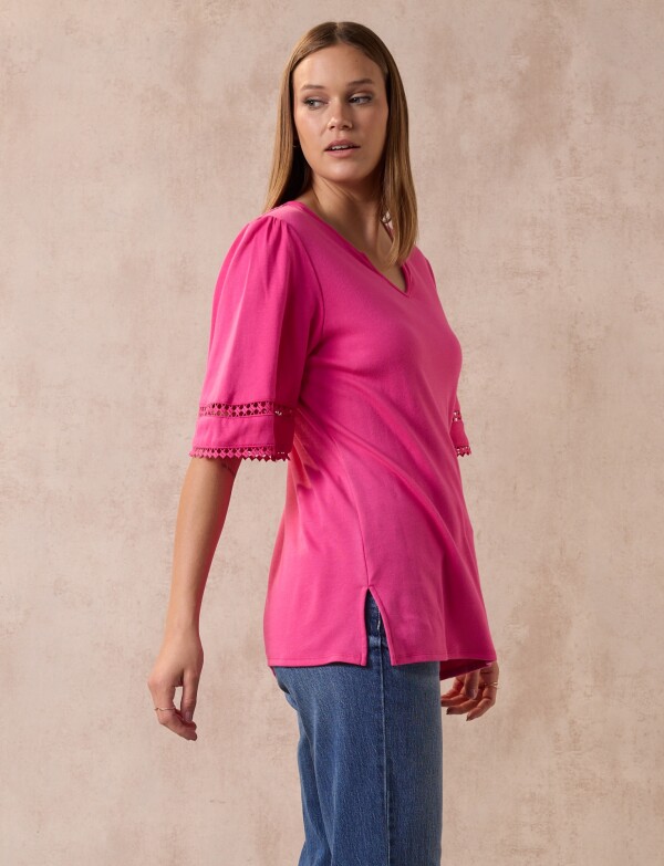 Remera Algodon FUCSIA