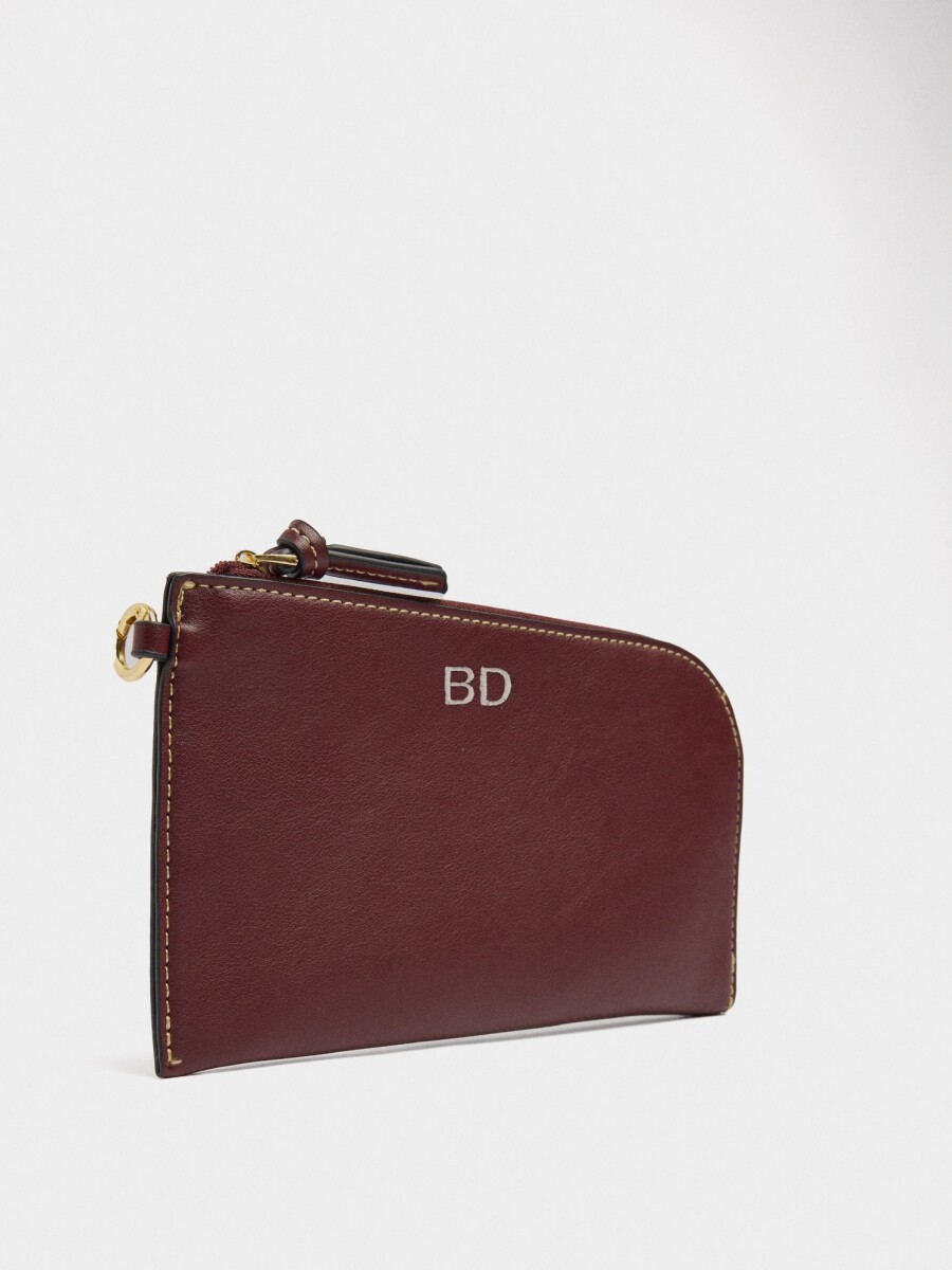Bolso Shopper Liso Con Bolsa burdeos