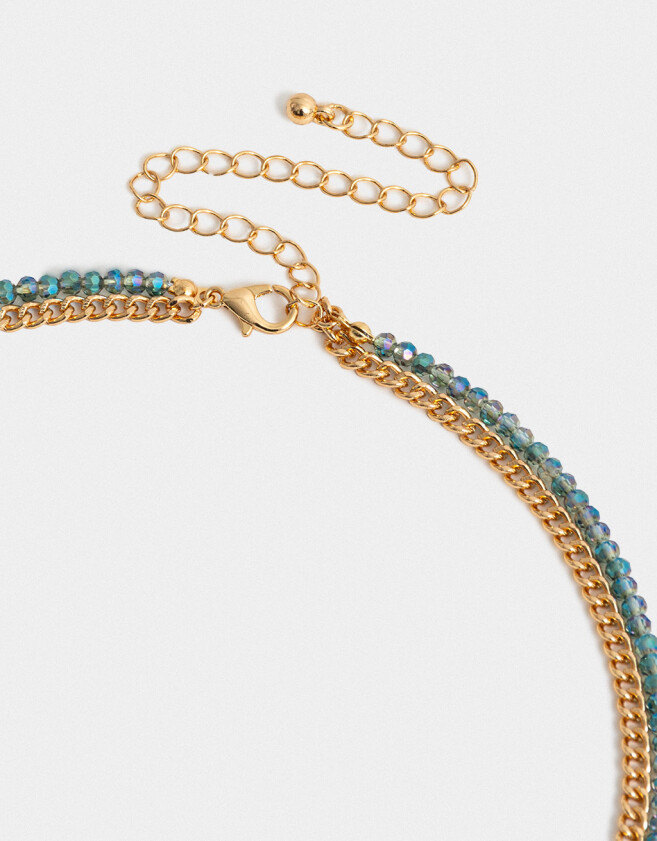 Collares Cortos Con Piedra Natural Collar Corto Bañado En Oro Con Piedra Natural - Dorado