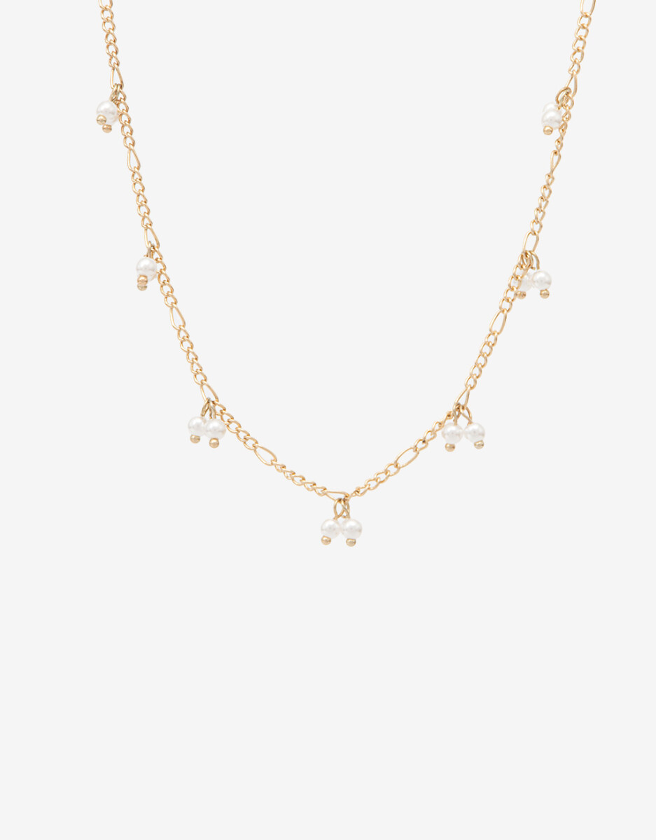 Collar Corto Metal Perla Sintética 