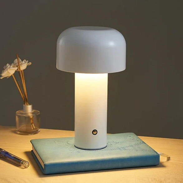 Lámpara de mesa hongo inalám. blanco USB cálida AI9861