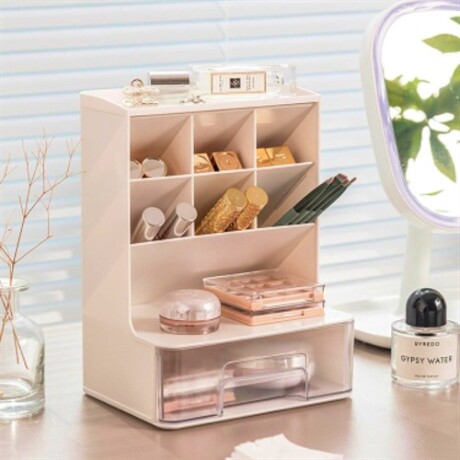 Organizador para útiles con cajón Rosado