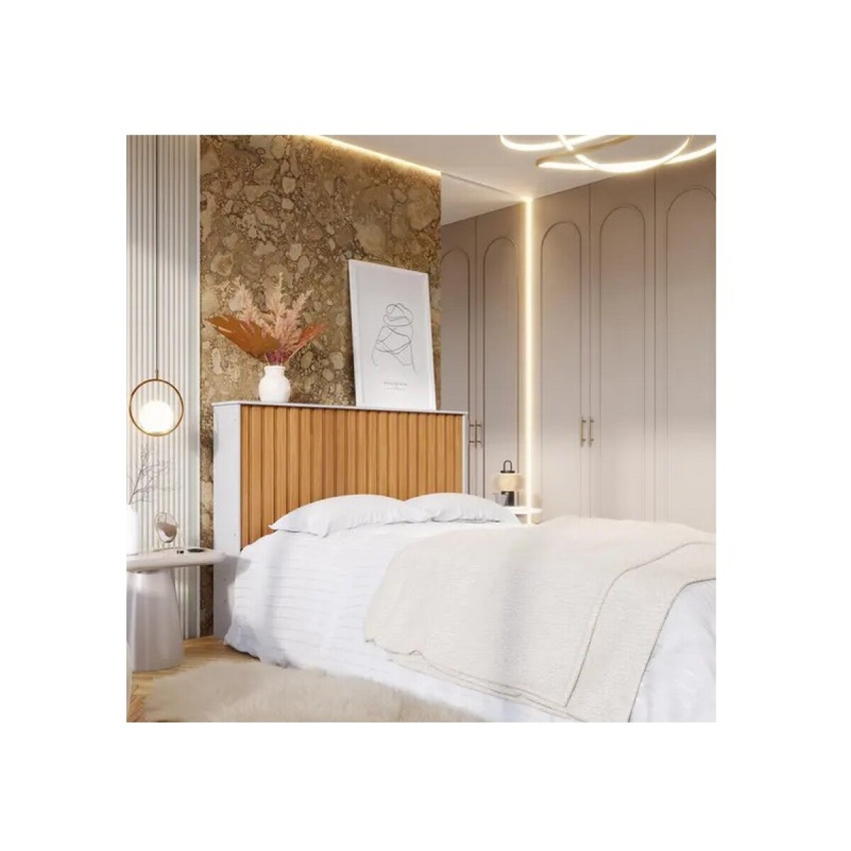 CABECERA NATIVA 1.40 mts OFF WHITE NATURE 